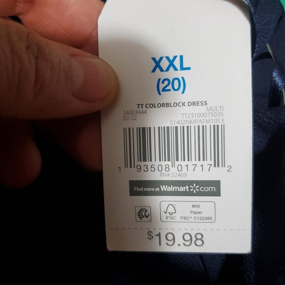 Time & Tru Women's Sleeveless Flowing Colorblock Midi Dress Size XXL 20 NEW - Picture 9 of 12